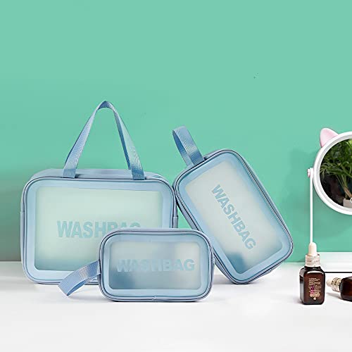 Moonval Travel Makeup Bag Set, 3-Piece Cosmetic Organizer Pouches for Toiletries & Beauty Essentials