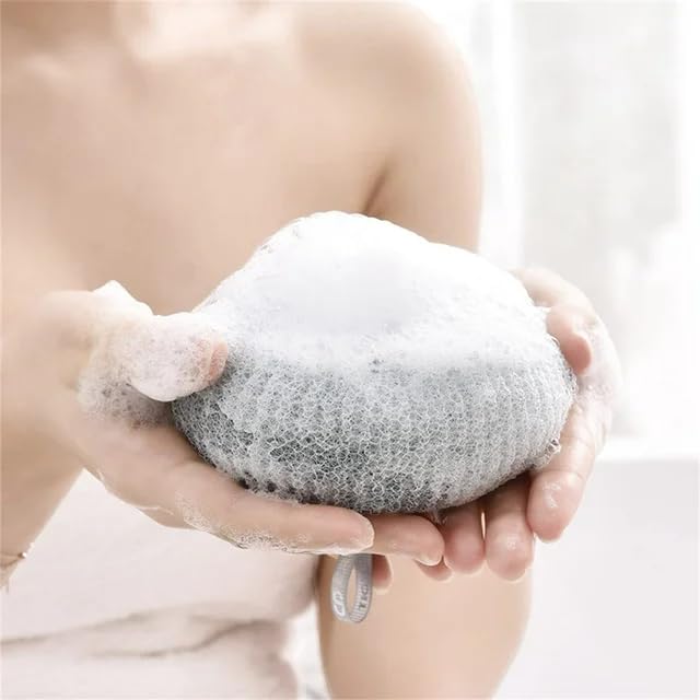 Moonval Suction Cup Bath Loofahs, Quick-Drying Body Scrub Sponges, Pack of 2