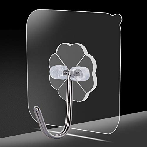 Moonval Adhesive Wall Hooks, 10-Pack 180° Rotating Self-Adhesive Hooks for Home Organization