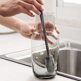 Moonval Bottle Cleaning Brush Set, Long Silicone Scrubber & 3-in-1 Lid Detail Brush