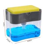 Moonval Soap Dispenser with Sponge Holder, 2-in-1 Kitchen Sink Soap Pump Organizer