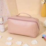 Moonval Makeup Travel Bag, Portable Cosmetic Organizer with Spacious Compartments & Carry Handle