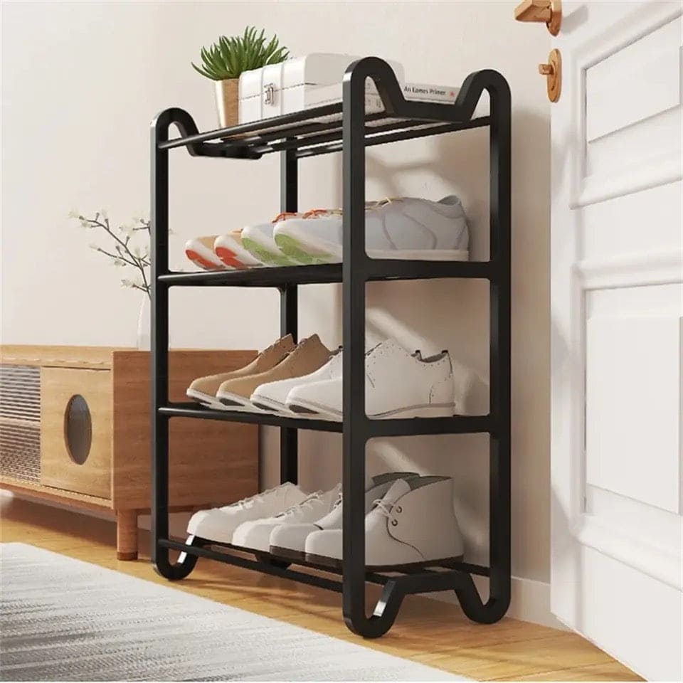 Moonval 4-Tier Shoe Rack, Space-Saving Storage Organizer for Entryway, Closet & Bedroom