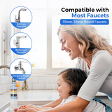 Moonval Faucet Water Filter, Tap Purifier Attachment for Cleaner Water & Kitchen Bathroom Faucets