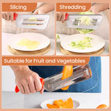 Moonval Double-Layer Stainless Steel Food Cutter, Multifunction Kitchen Chopper for Vegetables & Herbs