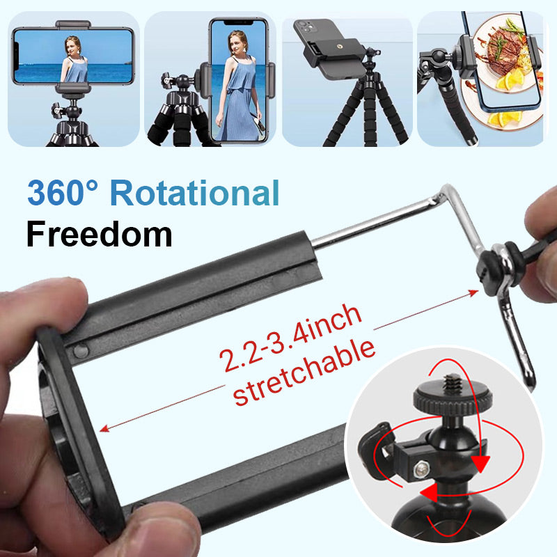 Moonval Flexible Octopus Mini Tripod, Adjustable Phone & Camera Stand with Universal Mount