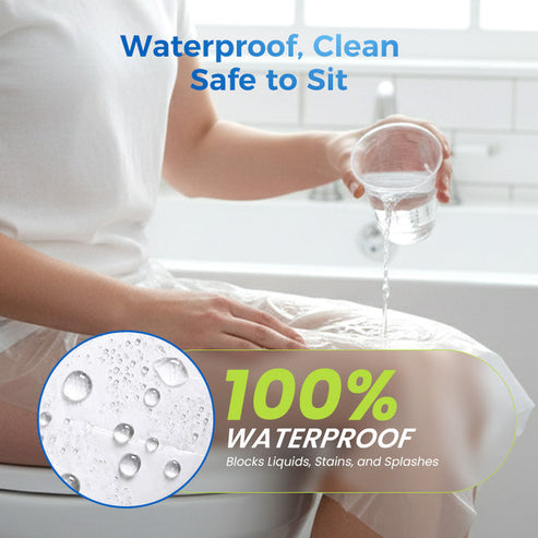 Moonval Disposable Toilet Seat Covers, Biodegradable Universal Travel Liners, 100-Pack