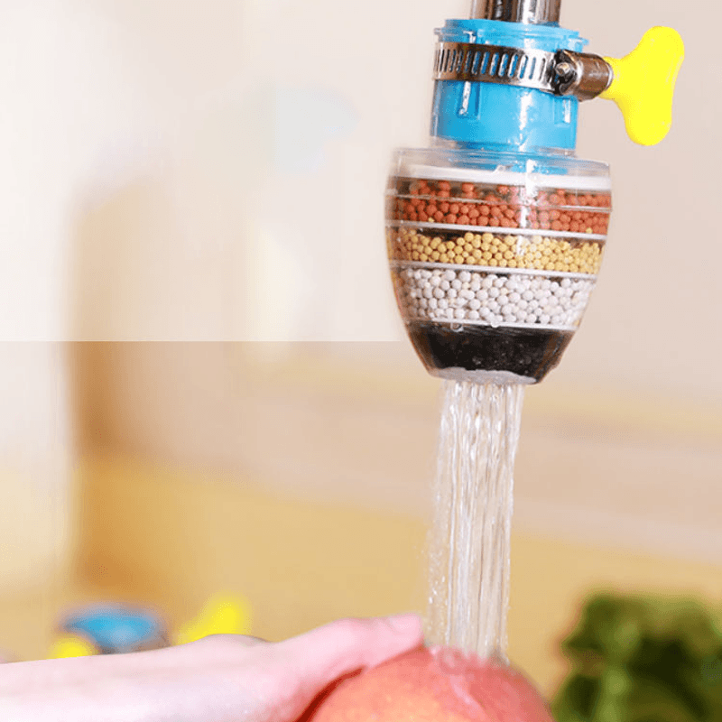 Moonval Faucet Water Filter, Multi-Layer Activated Carbon Tap Purifier with Universal Clamp