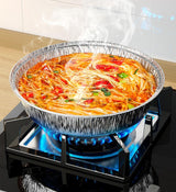 Moonval Round Aluminum Air Fryer Liners, Disposable Oil-Resistant Foil Trays for Air Fryers