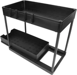 Moonval 2-Tier Pull-Out Under Sink Organizer, Sliding Storage Rack for Kitchen & Bathroom Cabinets
