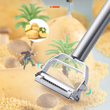 Moonval Julienne Vegetable Peeler, Stainless Steel Dual-Blade Shredder for Carrots & Cucumbers