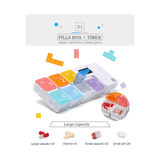 Moonval Smart Weekly Pill Organizer, 7-Day Alarm Reminder Box with Digital Timer & Compartments