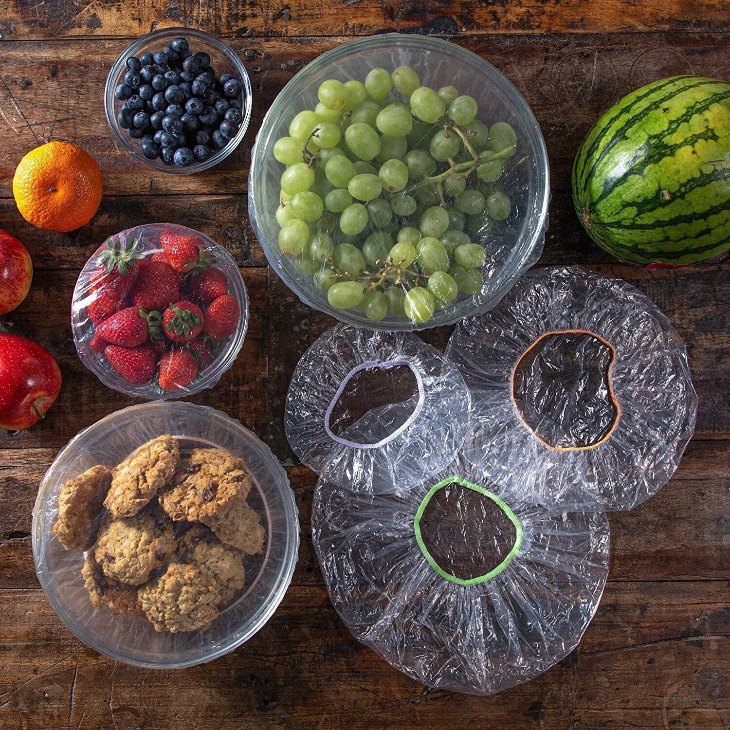 Moonval Reusable Food Freshness Bags, Elastic Bowl Covers for Fruit & Food Storage