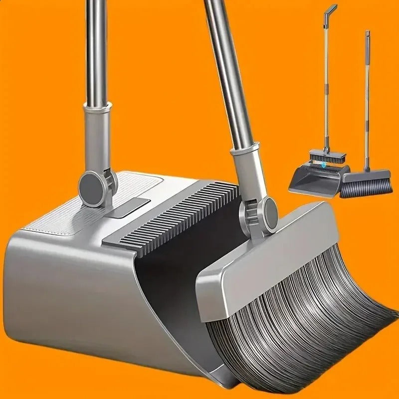 Moonval 4-in-1 Cleaning Dustpan Set, Broom, Squeegee & Brush Floor Cleaning System