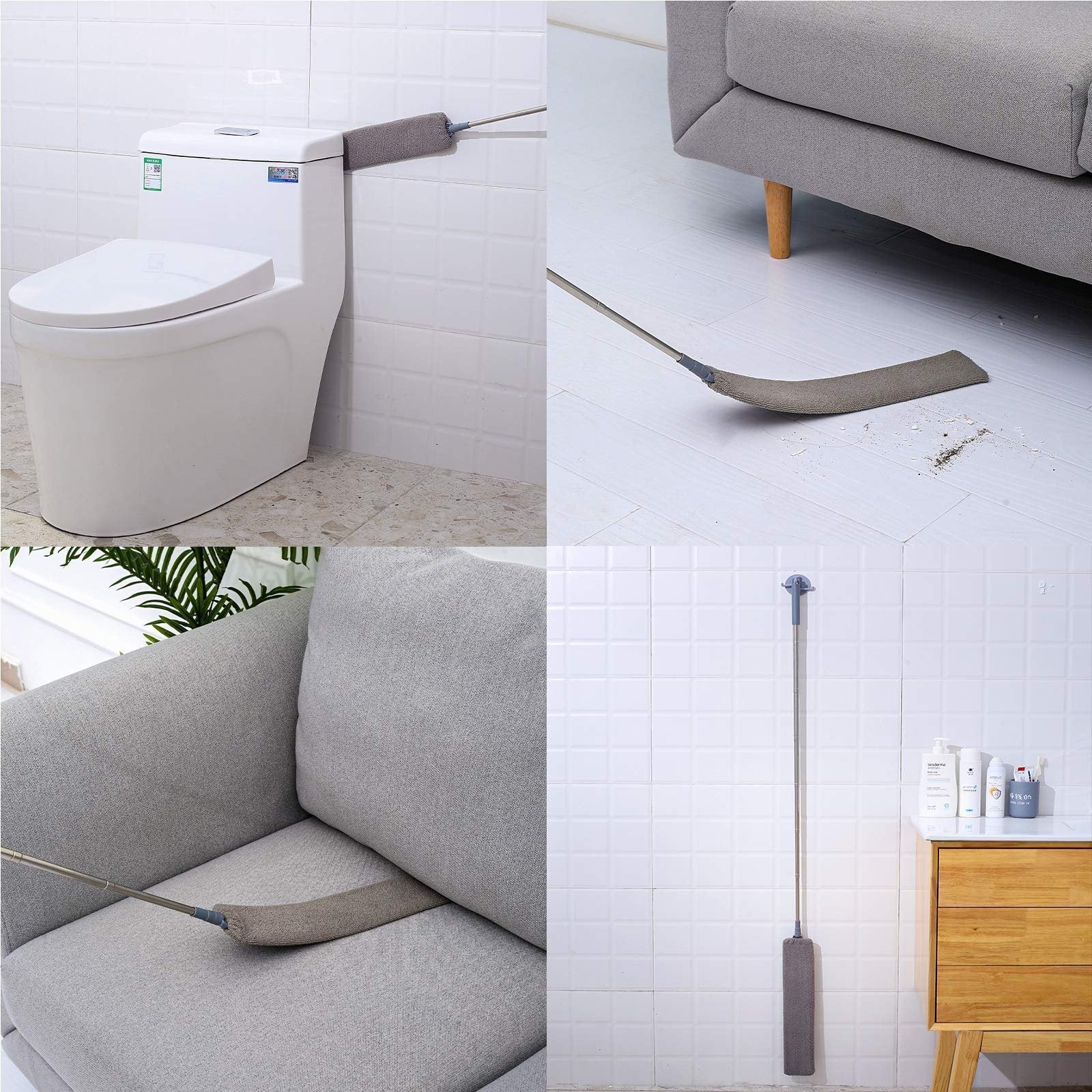 Moonval Retractable Gap Dust Cleaner, Extendable Microfiber Duster for Under Furniture & Tight Spaces