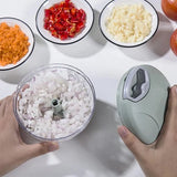 Moonval Pull-Cord Vegetable Chopper, Manual Food Processor with Stainless Steel Blades