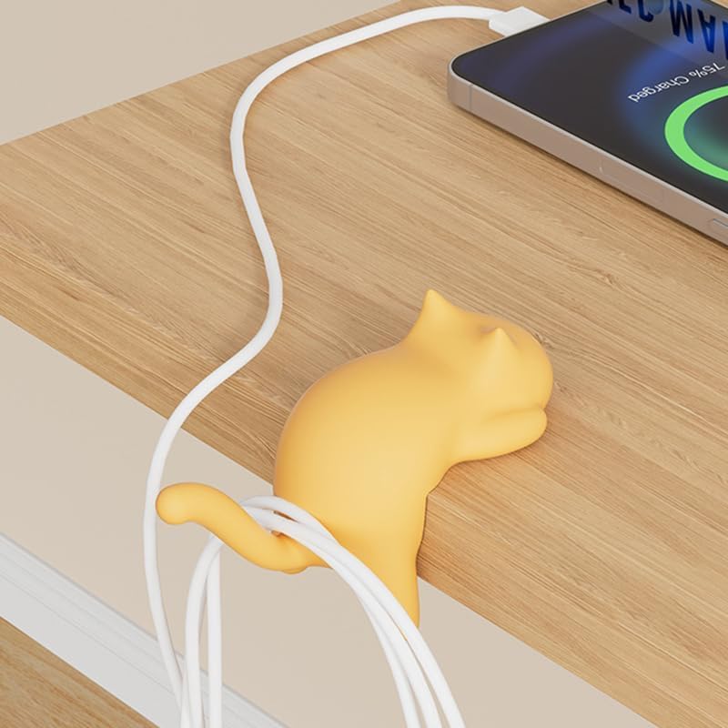 Moonval Cat Desk Hook, Self-Adhesive Table Hanger for Bags, Headphones & Cables