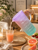 Moonval Gradient Water Pitcher, 2L BPA-Free Beverage Jug with Lid & Time Marker