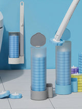 Moonval Toilet Brush with Soap Dispenser, Wall-Mounted Bathroom Cleaning Brush & Holder Set