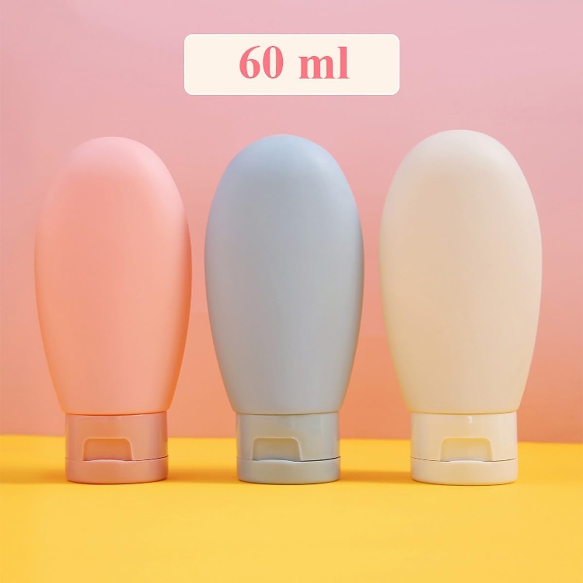 Moonval Travel Silicone Bottles, 3-Pack 60ml Leakproof Refillable Toiletry Containers
