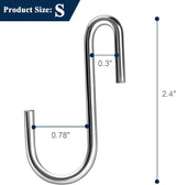 Moonval Heavy-Duty S Hooks, Metal Hanging Hooks for Kitchen, Closet & Garage