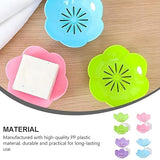 Moonval Lotus Soap & Sponge Holder, No-Drill Adhesive Sink and Shower Rack