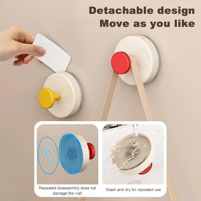 Moonval Suction Cup Wall Hooks, Reusable Waterproof Removable Hangers
