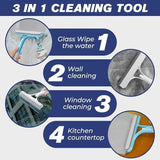 Moonval 3-in-1 Spray Window Cleaner, Glass Squeegee with Built-In Spray Bottle & Wiper
