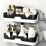 Moonval Adhesive Organizer Shelves, Bathroom & Kitchen Wall Storage with Hooks, 2-Pack