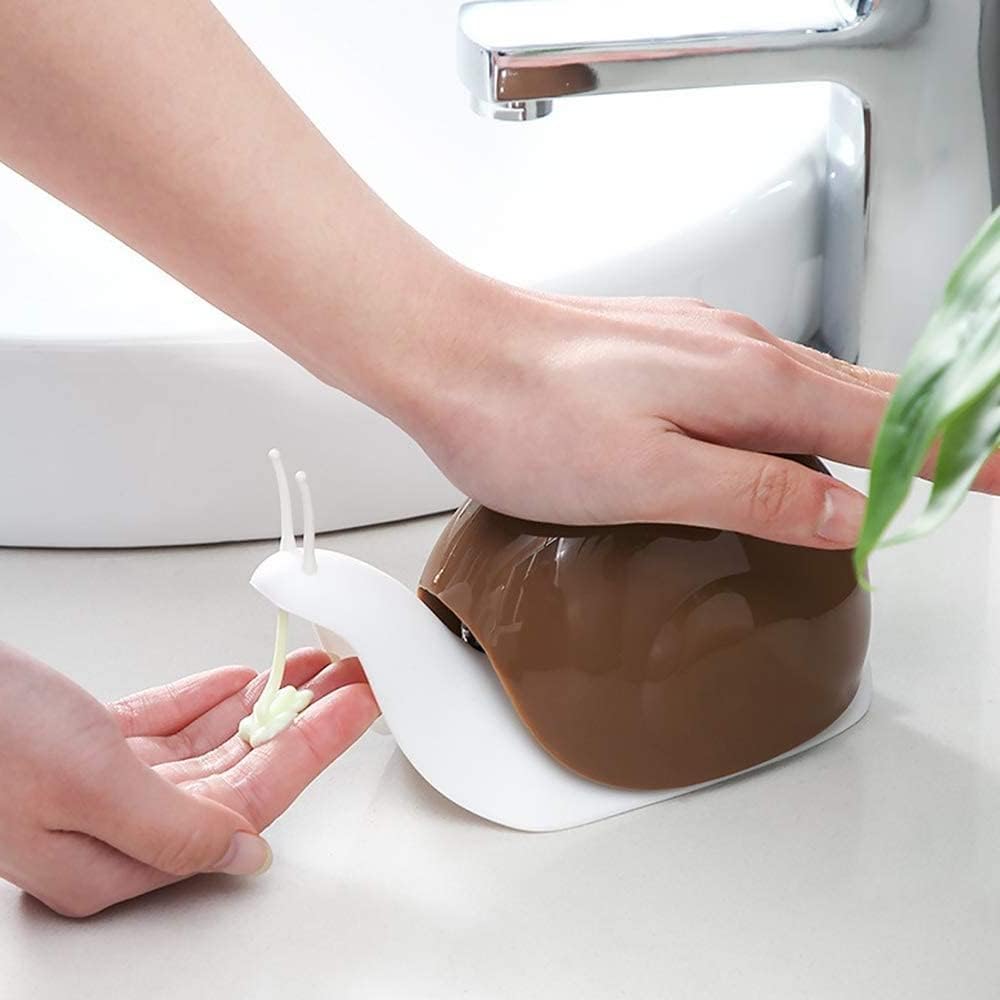 Moonval Snail Soap Dispenser, Refillable Bathroom & Kitchen Liquid Hand Wash Pump