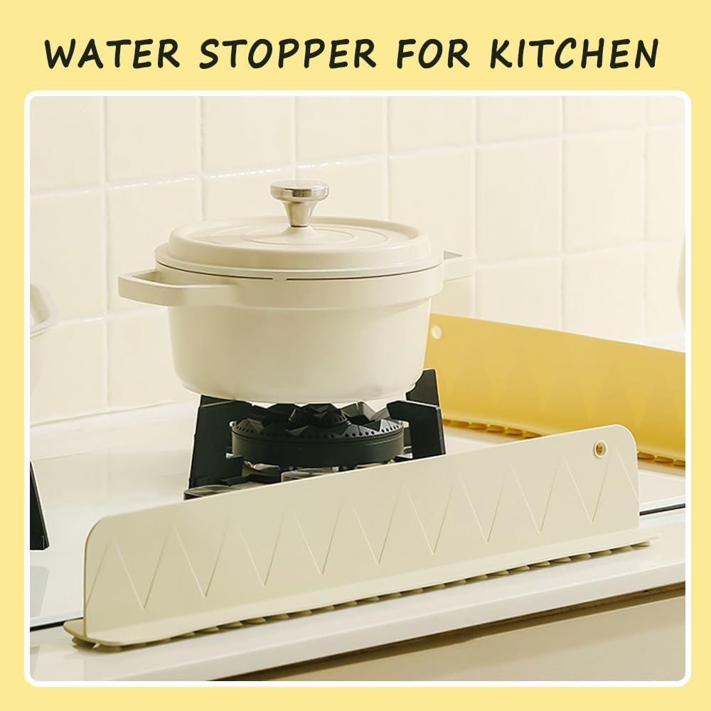 Moonval Silicone Sink Splash Guard, Waterproof Countertop Barrier for Kitchen and Bathroom
