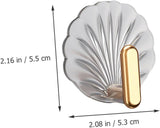 Moonval Adhesive Wall Hooks, Gold & Silver Seashell Hangers, No-Drill 4-Piece Set