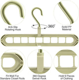 Moonval Space-Saving Hanger, 9-in-1 Multi-Layer Clothes Organizer for Wardrobe Storage