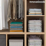 Moonval Stackable Closet Organizer, 10-Pack Foldable Clothes Shelf Divider for Wardrobe Storage