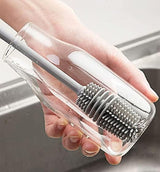 Moonval Bottle Cleaning Brush Set, Long Silicone Scrubber & 3-in-1 Lid Detail Brush
