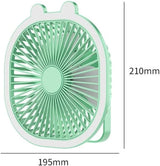 Moonval Portable Desk Fan with LED Light, Rechargeable 2-in-1 Quiet USB Cooling Fan