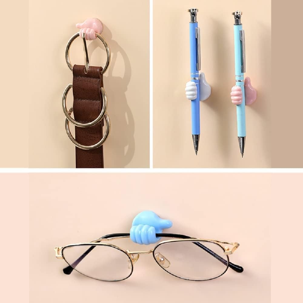 Moonval Thumbs-Up Wall Hook, Self-Adhesive Holder for Keys, Cables & Small Accessories