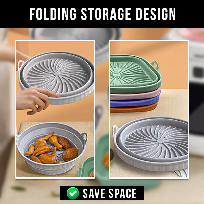 Moonval Reusable Silicone Air Fryer Grill Pan Basket, Non-Stick Food Grade Baking Tray