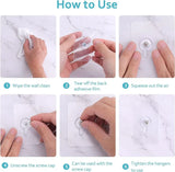 Moonval Adhesive Wall Hooks, Waterproof No-Drill Screw Wall Hooks for Heavy-Duty Hanging