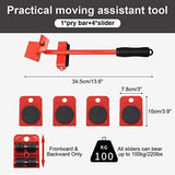 Moonval Furniture Moving Tool Set, Heavy-Duty Lifter with 4 Wheeled Slider Pads