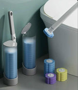 Moonval Toilet Brush with Soap Dispenser, Wall-Mounted Bathroom Cleaning Brush & Holder Set