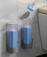 Moonval Toilet Brush with Soap Dispenser, Wall-Mounted Bathroom Cleaning Brush & Holder Set