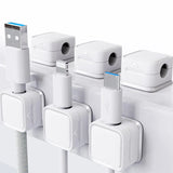 Moonval Magnetic Cable Organizer, Self-Adhesive Cord Holder for Desk, Office, Home & Car
