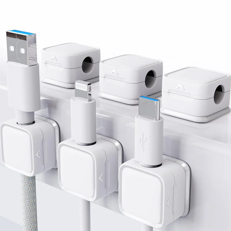 Moonval Magnetic Cable Organizer, Self-Adhesive Cord Holder for Desk, Office, Home & Car