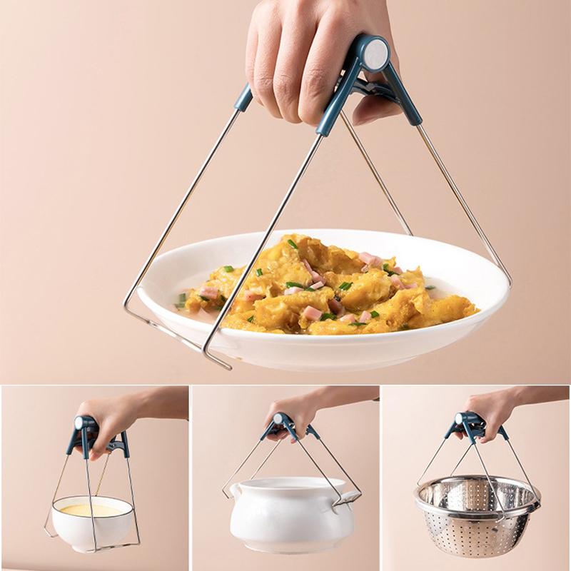 Moonval Hot Dish Lifter, Anti-Scald Bowl & Plate Gripper with Stainless Steel Arms