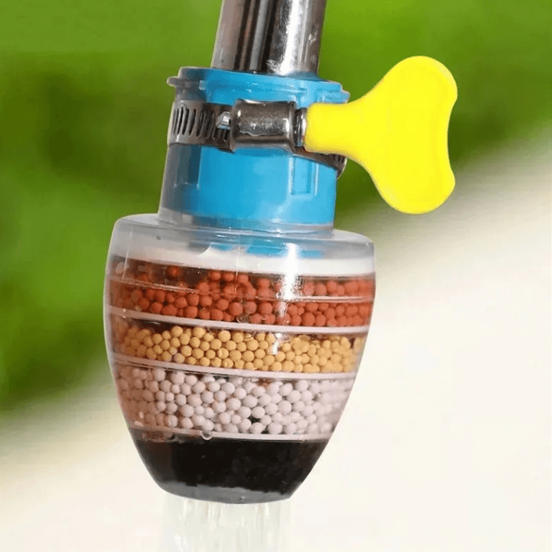 Moonval Faucet Water Filter, Multi-Layer Activated Carbon Tap Purifier with Universal Clamp