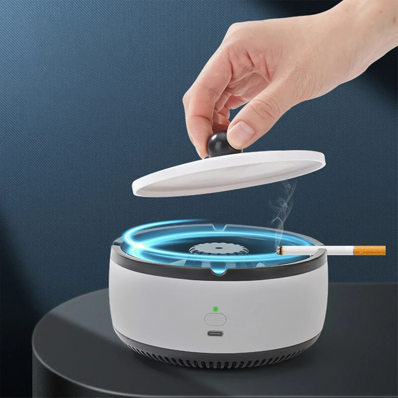 Moonval Portable Smoke Air Purifier, Rechargeable Desktop Smoke Extractor for Home, Office & Travel