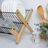 Moonval Foldable Dish Drying Rack, Collapsible Kitchen Dish Drainer for Plates, Bowls & Utensils
