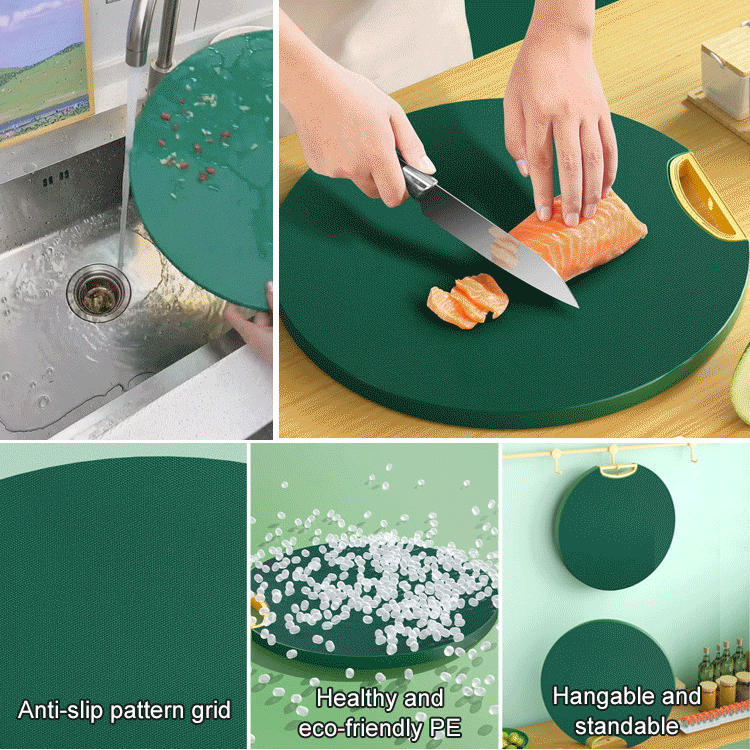 Moonval Double-Sided Chopping Board, Stand-Up Antibacterial Cutting Board for Kitchen Food Prep