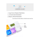 Moonval Smart Weekly Pill Organizer, 7-Day Alarm Reminder Box with Digital Timer & Compartments